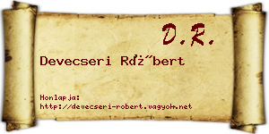 Devecseri Róbert névjegykártya